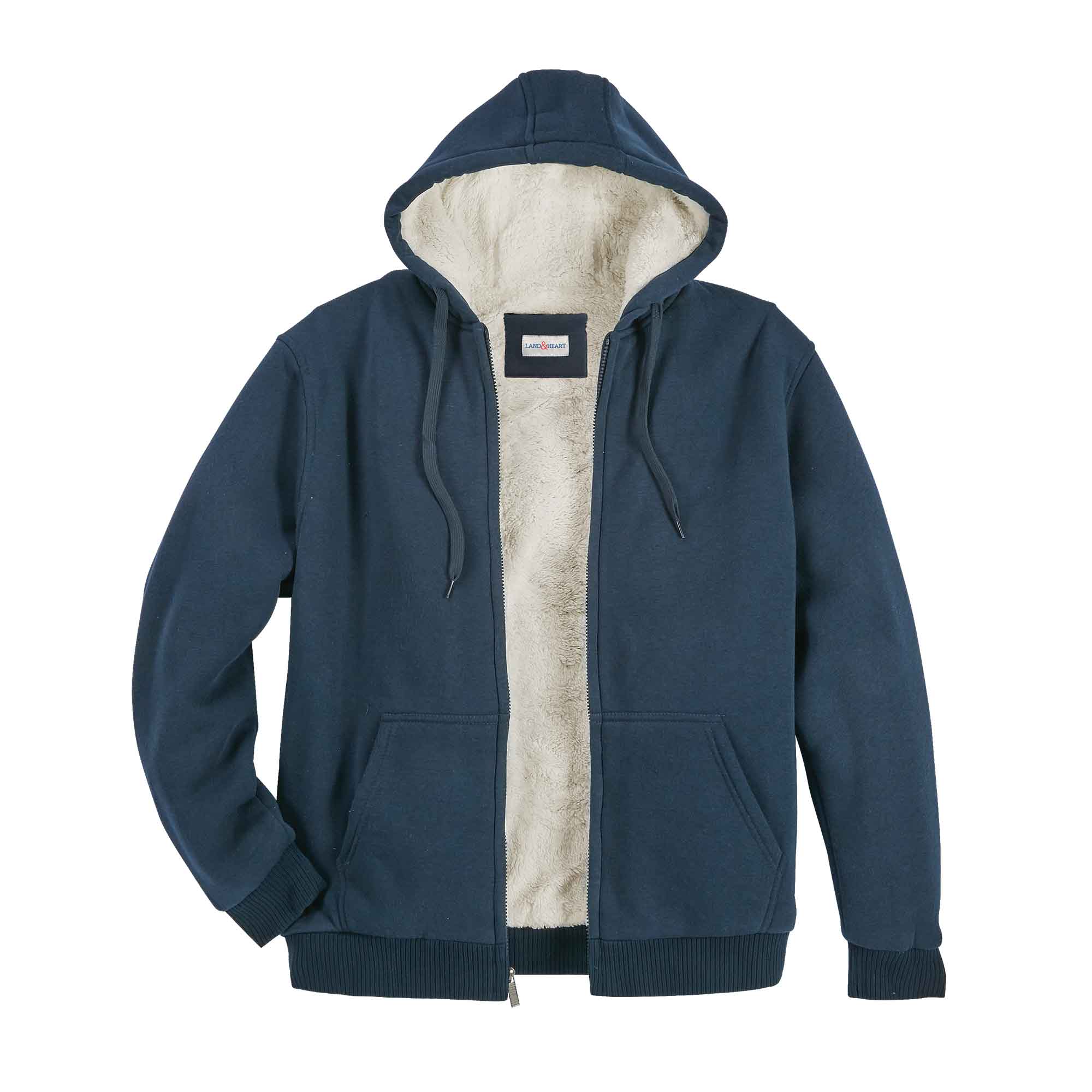 Sherpa Full Zip Hoodie - Navy