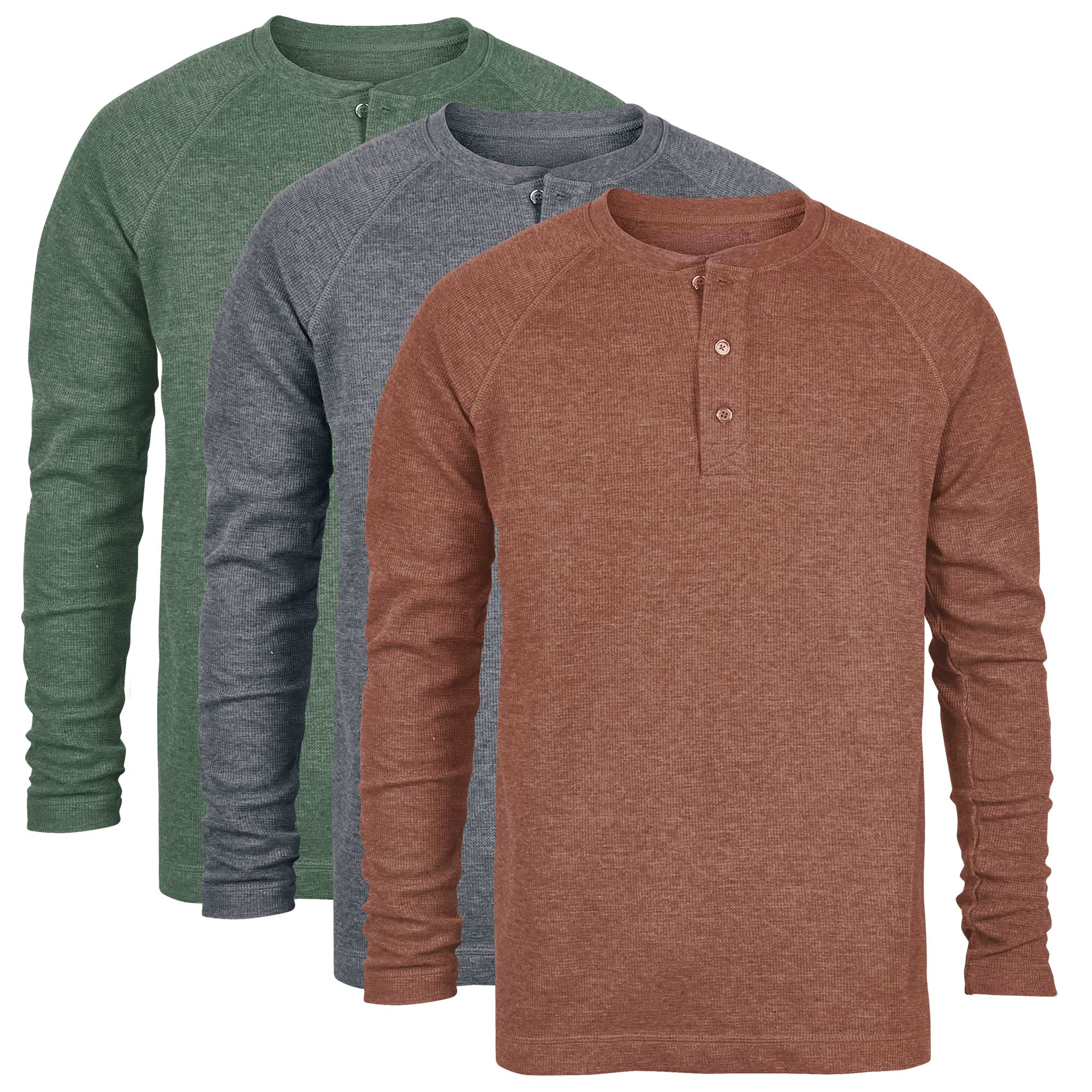 Men's Henleys - 3 Pack Carbon/Cambridge/Ivy