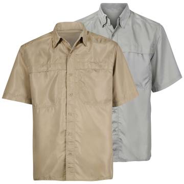 Short-Sleeve Fishing Shirt - 2 Pack Khaki/Grey