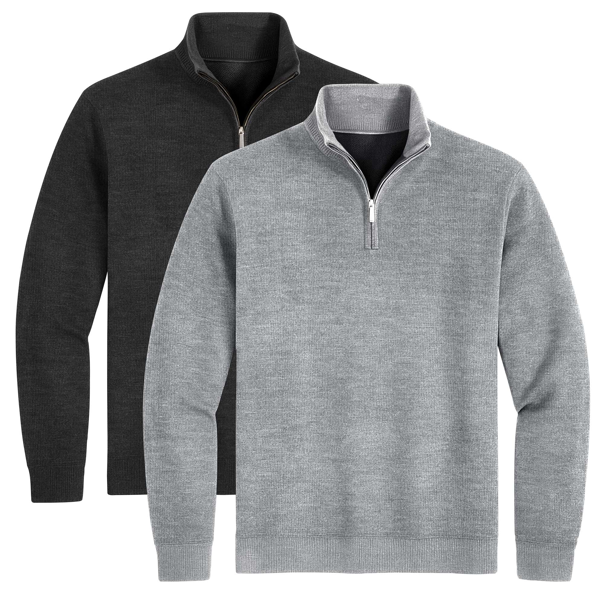 Men's 1/4 Zip - 2 Pack Grey/Black