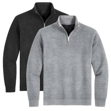 Men's 1/4 Zip - 2 Pack Grey/Black