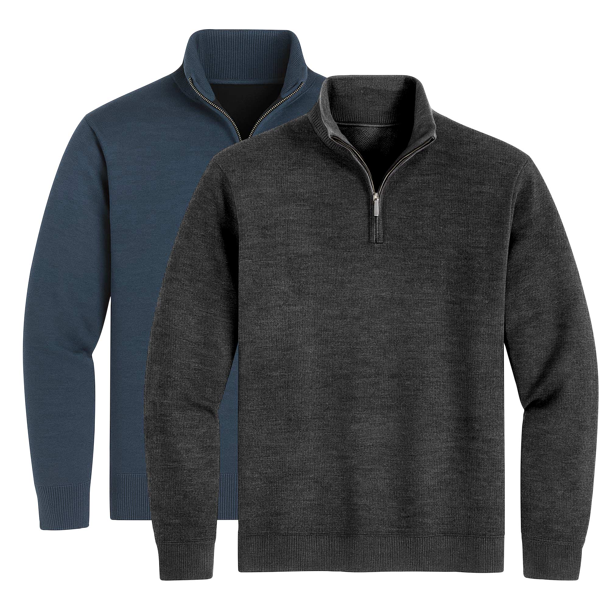 Men's 1/4 Zip - 2 Pack Charcoal/Navy