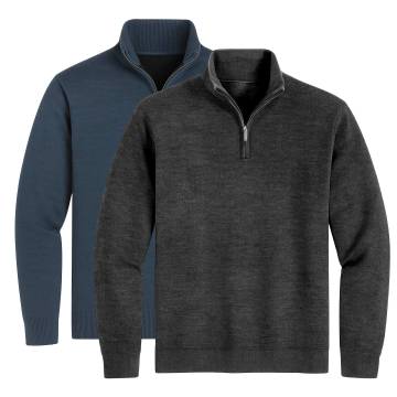 Men's 1/4 Zip - 2 Pack Charcoal/Navy