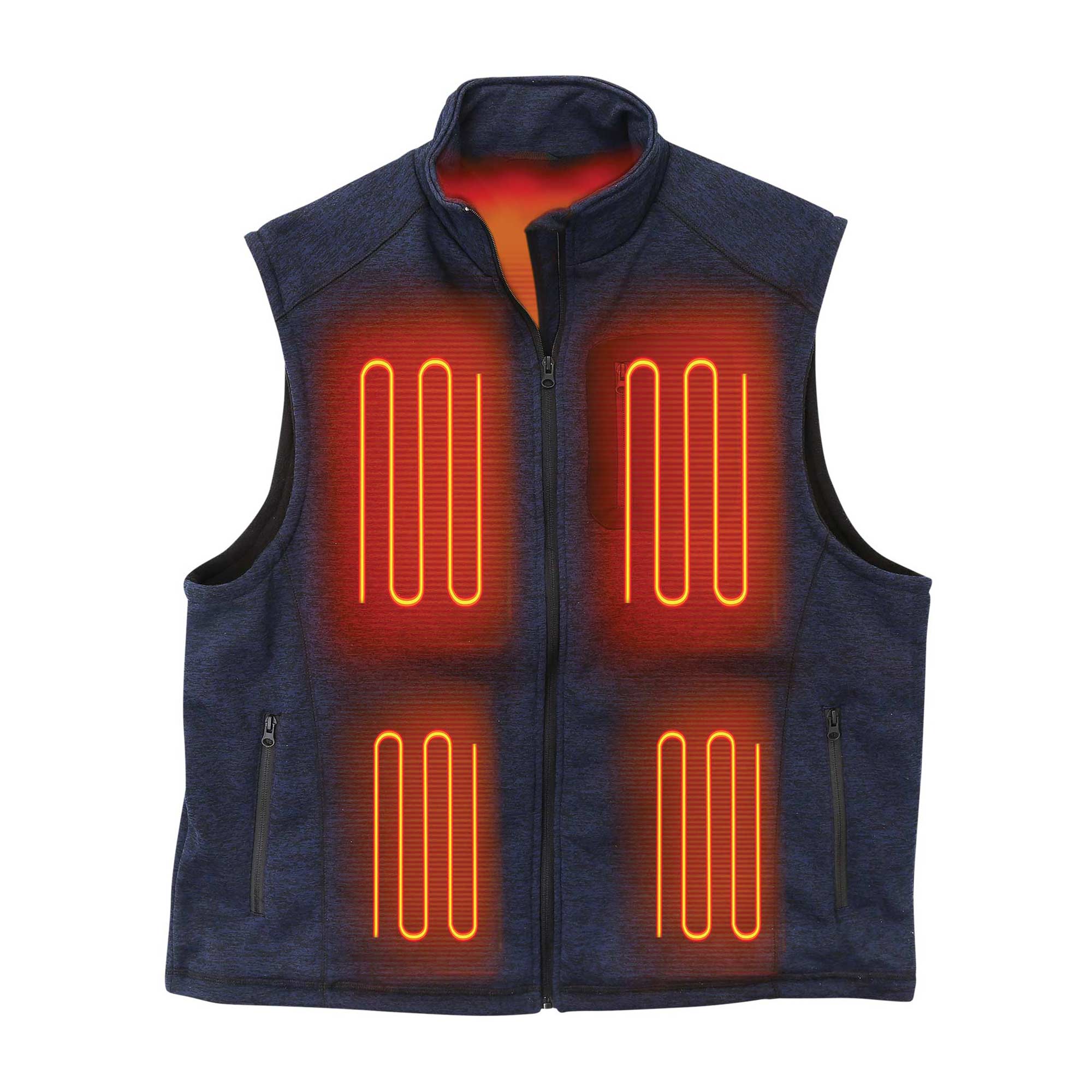 Heated Fleece Vest - Navy