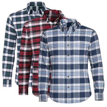 Men's Cotton Flannels - 3 Pack Red/Blue/Green