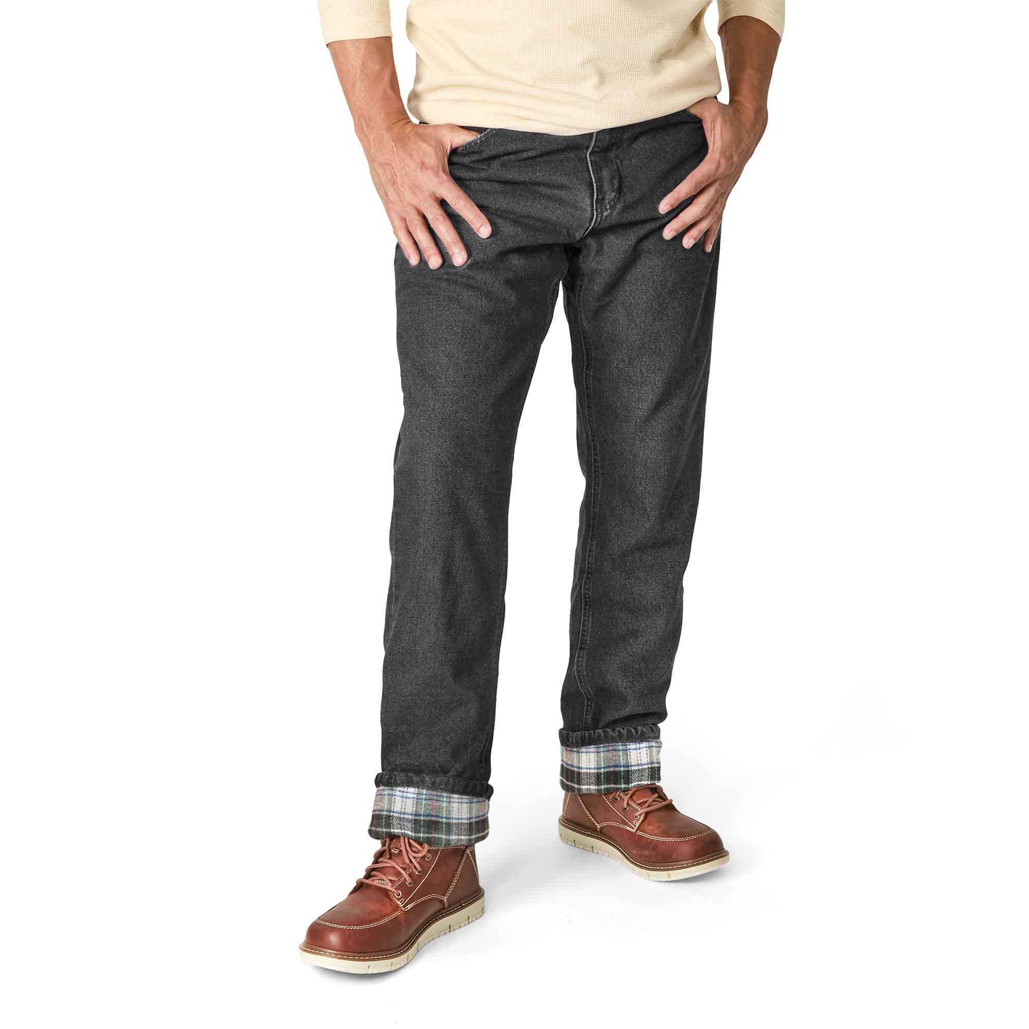 Flannel Lined Jeans - Black