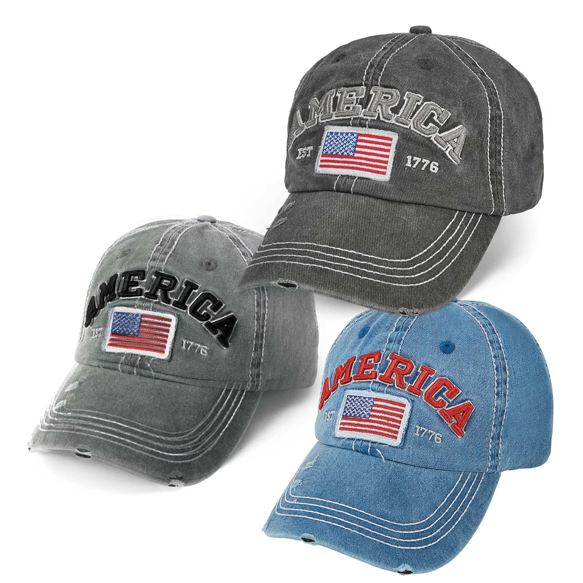 American Baseball Cap - 3 Pack