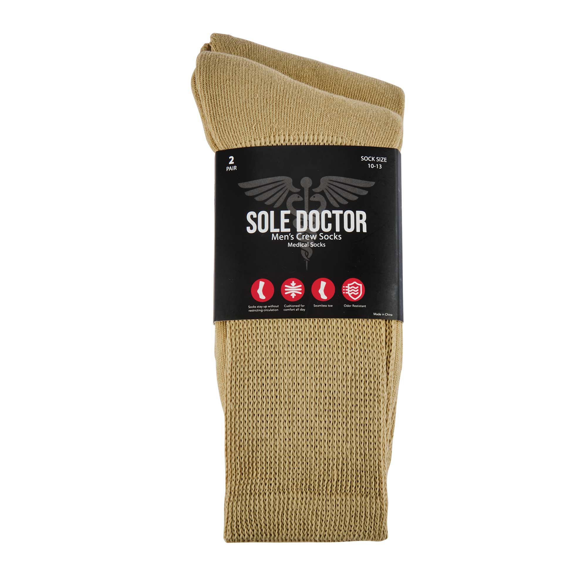 Sole Dr Diabetic Socks - 2 Pack Beige