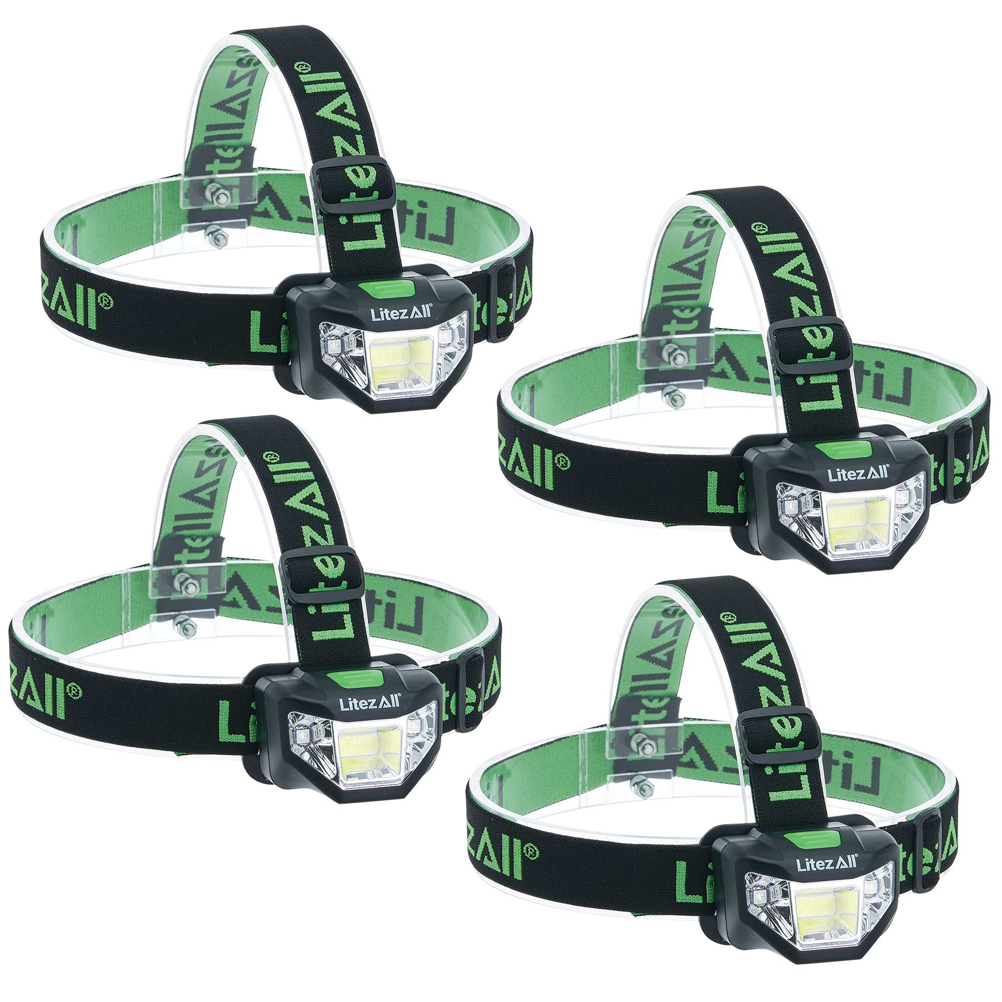Litezall Rechargeable Headlamps - 4 Pack