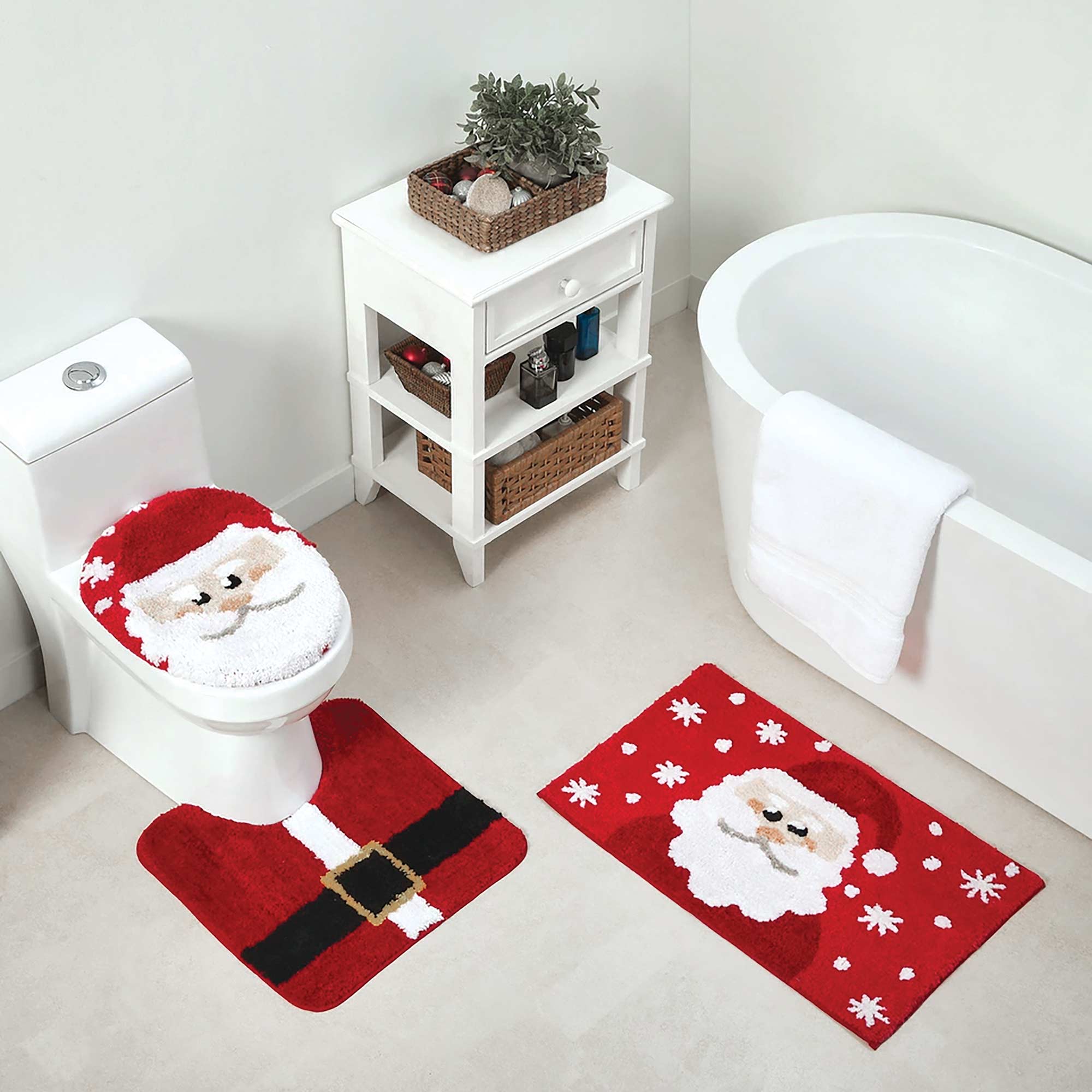 3-Piece Christmas Bath Rug Set