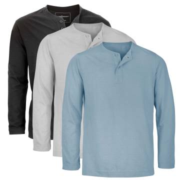 Land&amp;Heart Light LS Henley - 3 Pack B/G/B