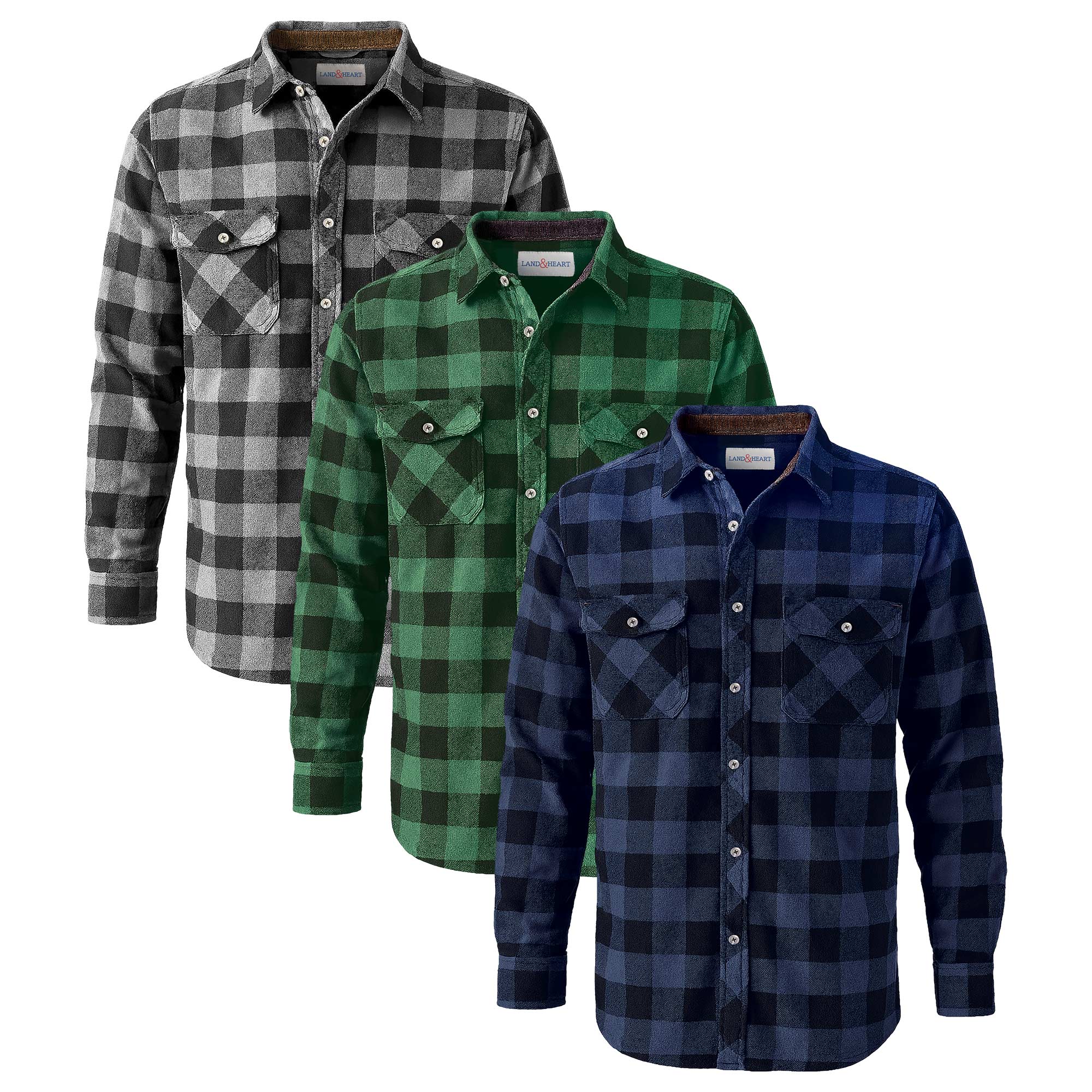 Men's Buffalo Flannels - 3 Pack N/C/G