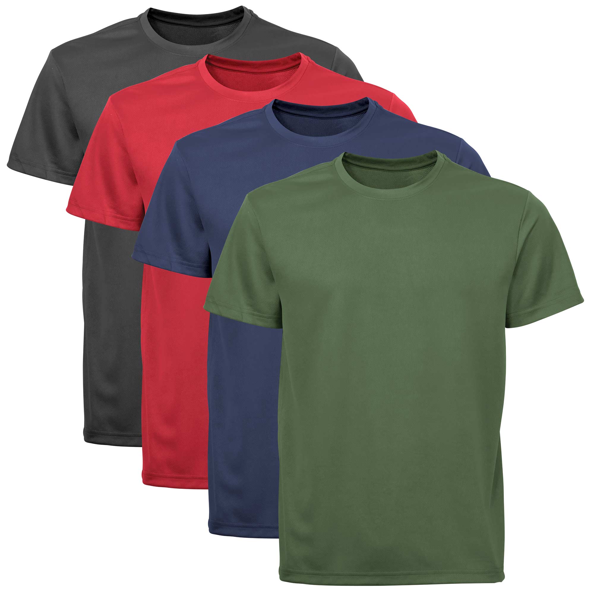 Men's Performance Tees - 4 Pack C/N/R/O