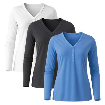 Devon &amp; Jones Ladies Henleys - 3 Pack