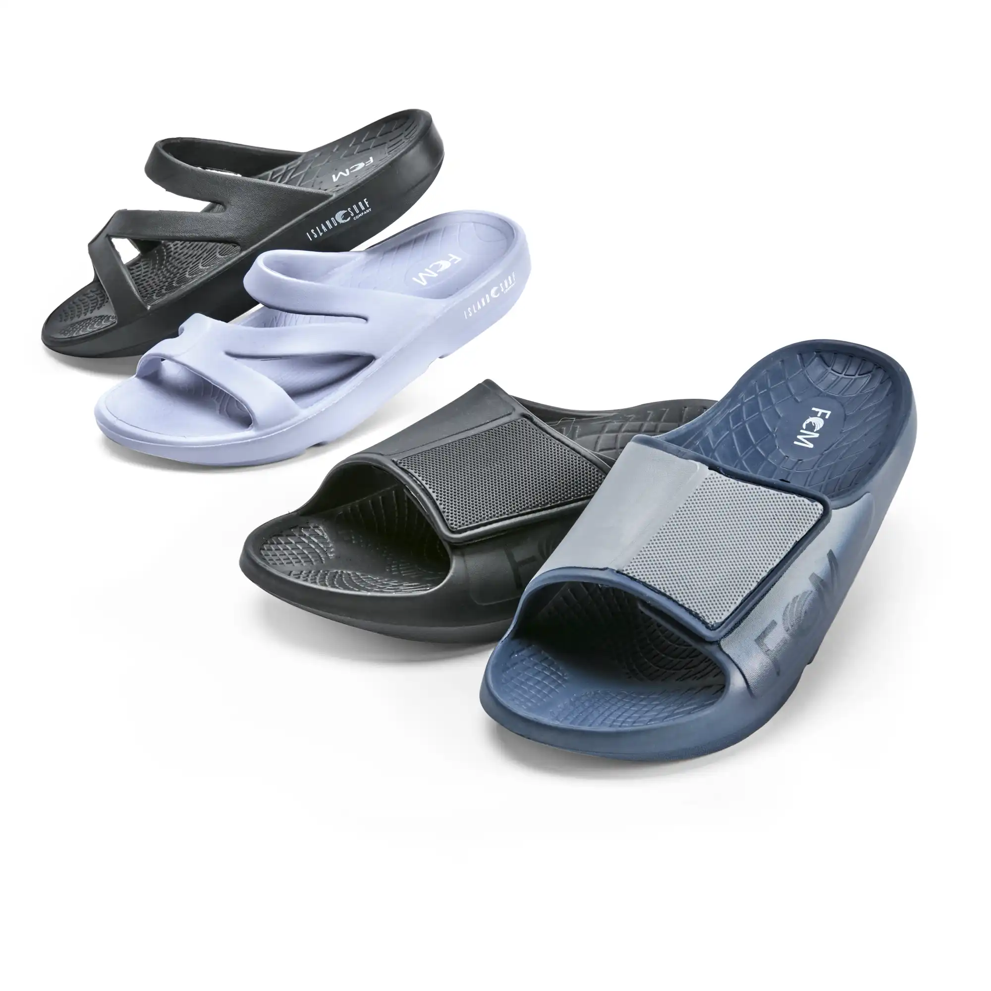 Island Surf Recovery Slides - Black