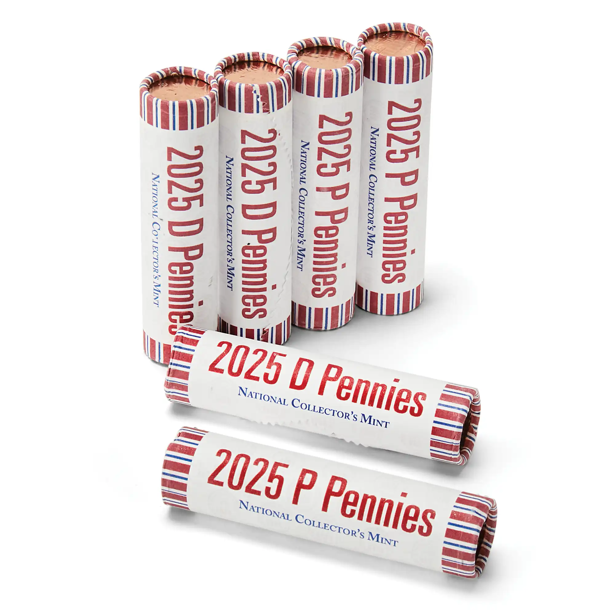 Six 50-Coin Rolls - BU 2025 Pennies