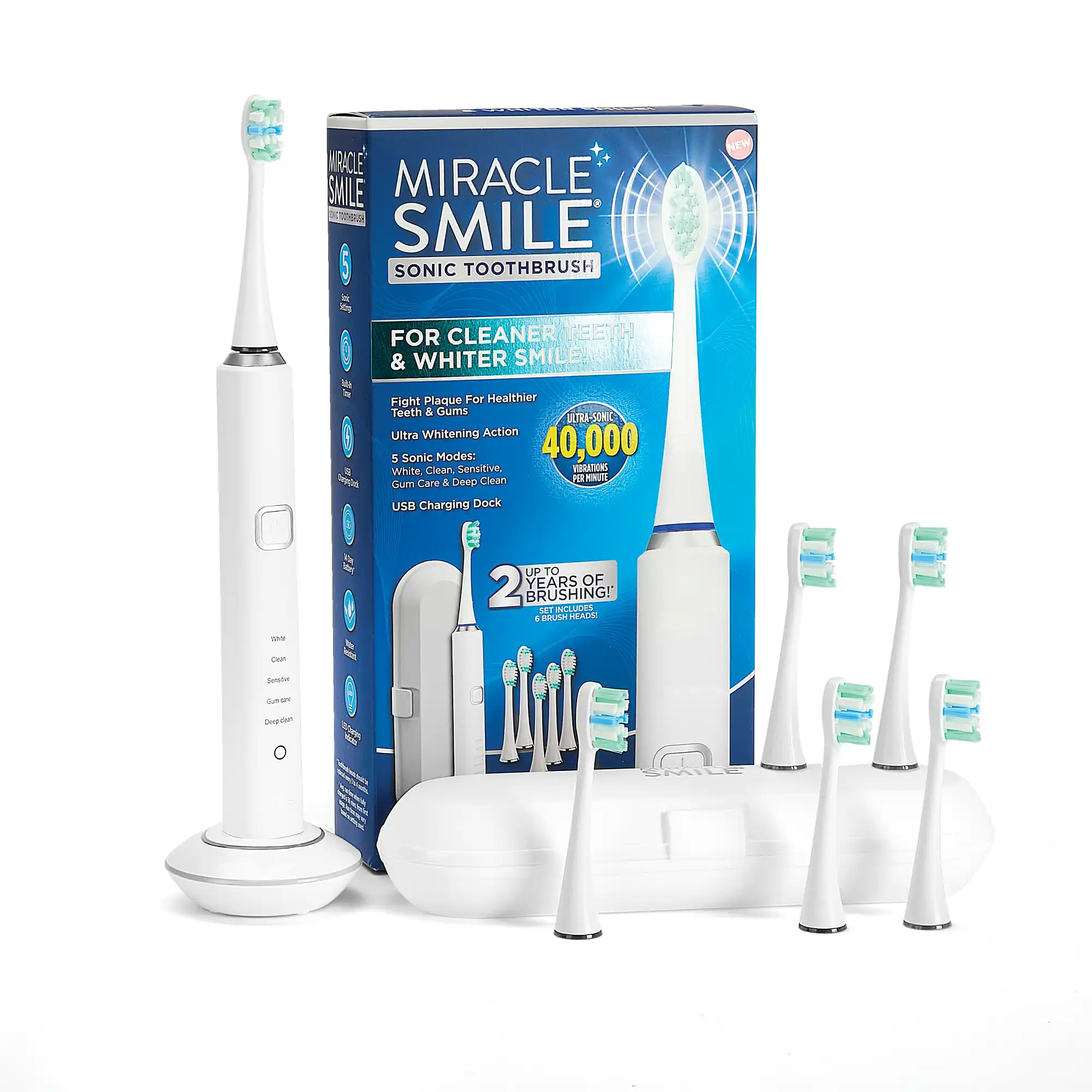 Miracle Smile Sonic Toothbrush - 2 Pack