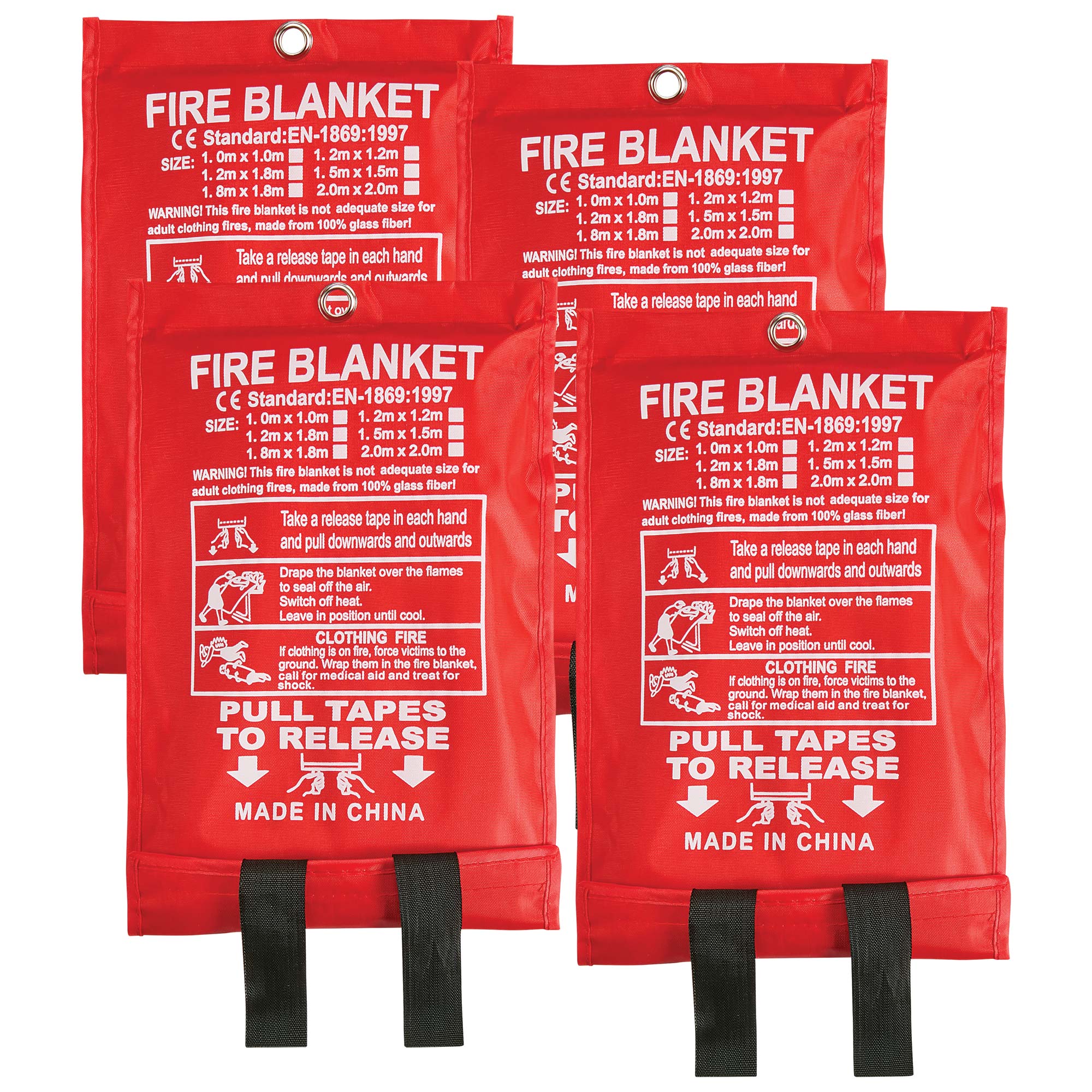 Emergency Fire Blanket - 4 Pack