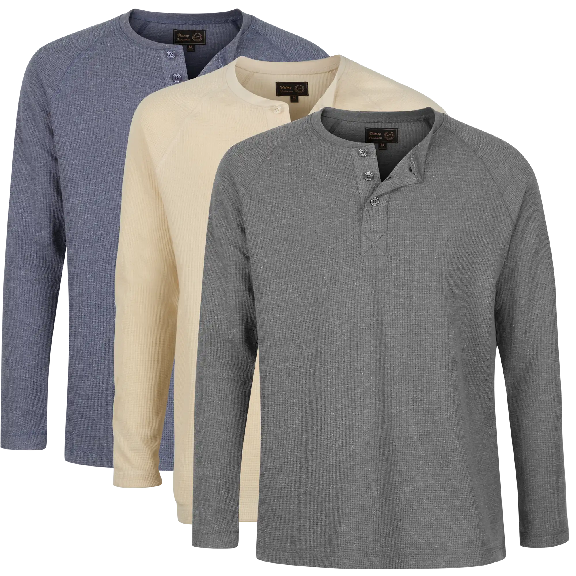 Men's Henley's - 3 Pack N/O/C