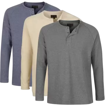 Men's Henley's - 3 Pack N/O/C