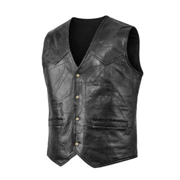 Patch Leather Vest