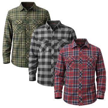 Men's Flannel Shirts - 3 Pack