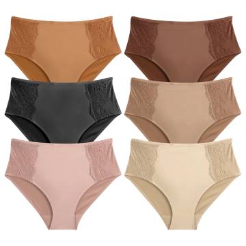 Bonded Briefs with Lace - 6 Pack