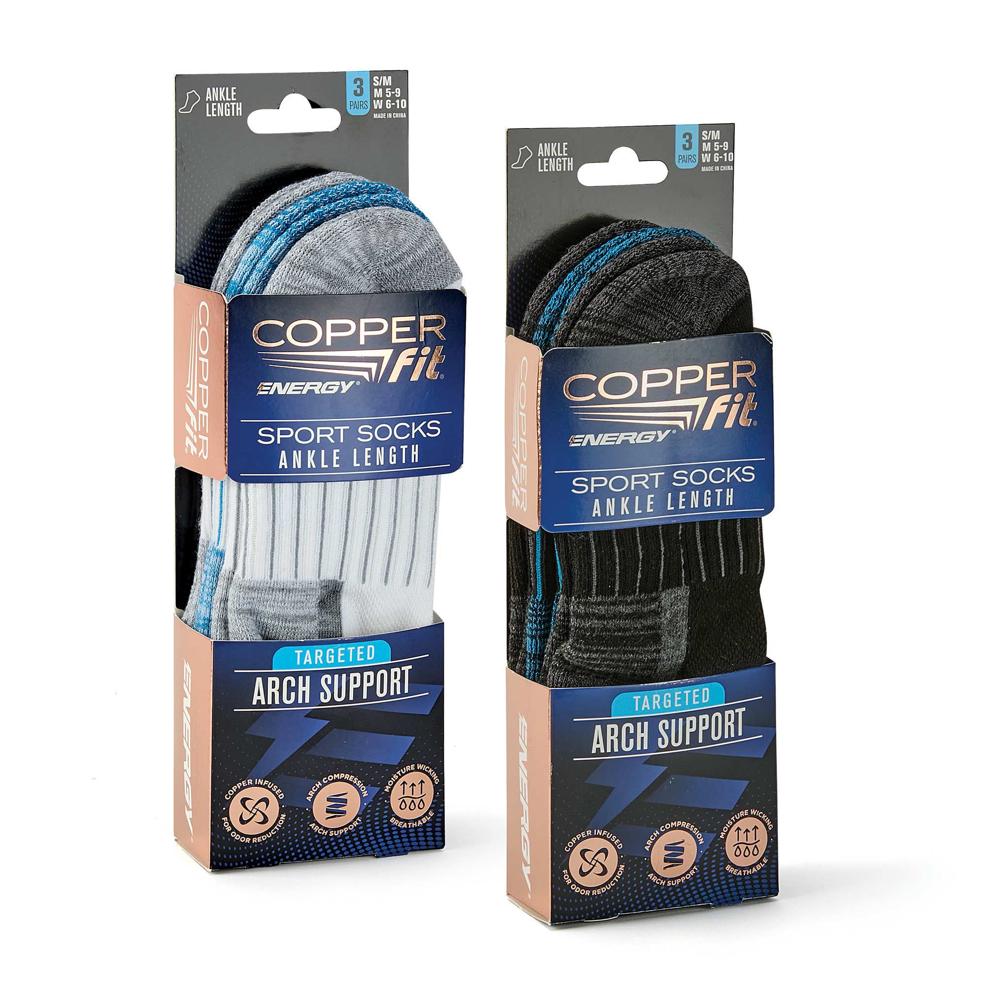 Copper Fit Ankle Socks - 6 Pack Large/X Large