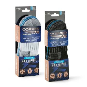 Copper Fit Ankle Socks - 6 Pack Large/X Large