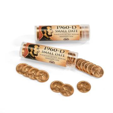 1960-D Uncirculated Penny Roll - 2 Pack