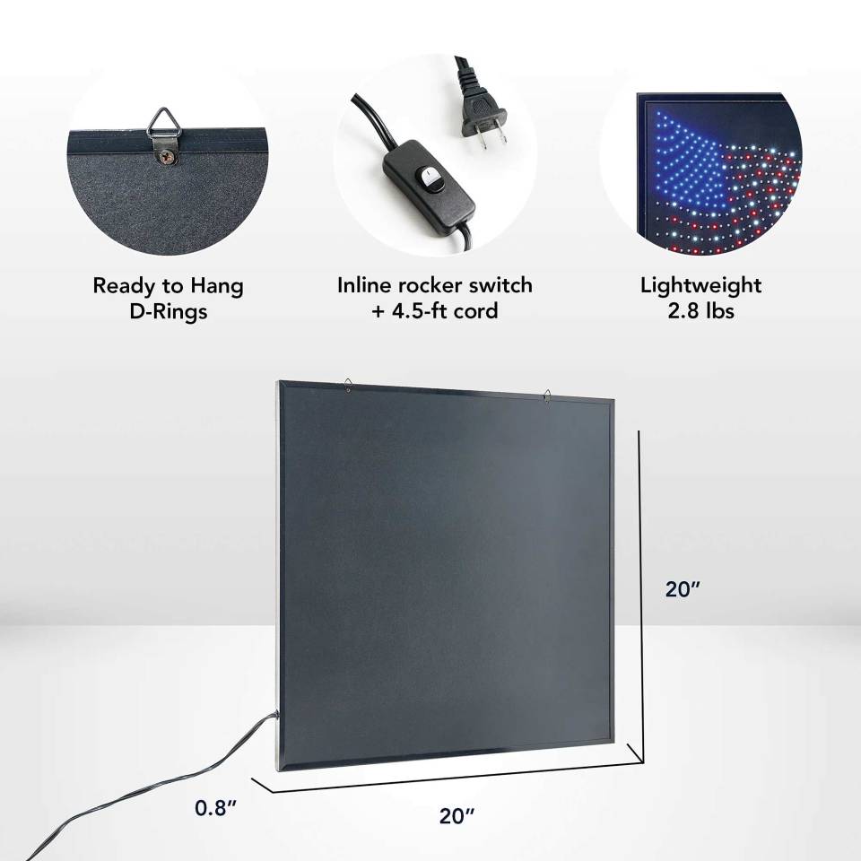 USA Flag LED Sign Light