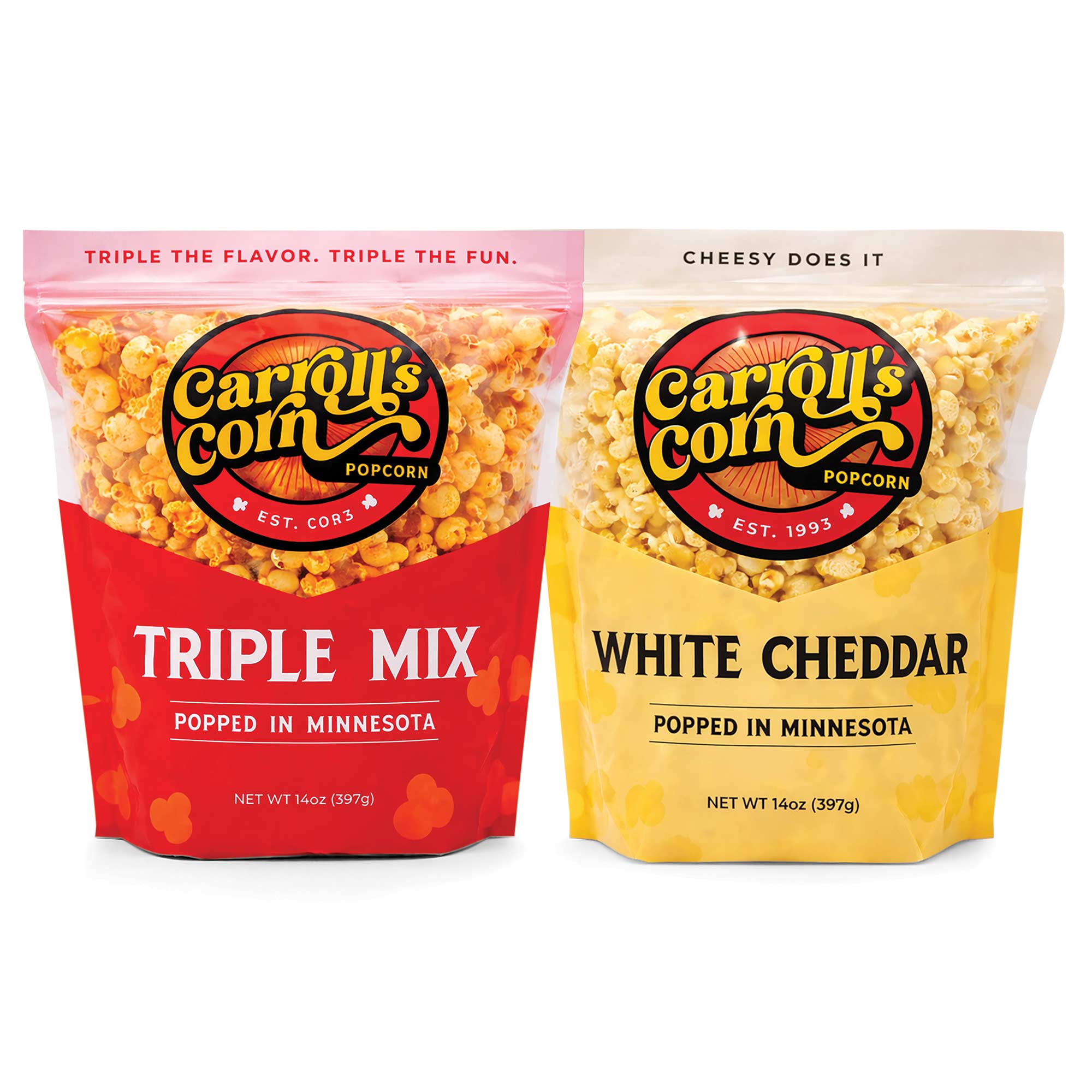 Carroll's Corn - Triple Mix/White Cheddar 2 Pack