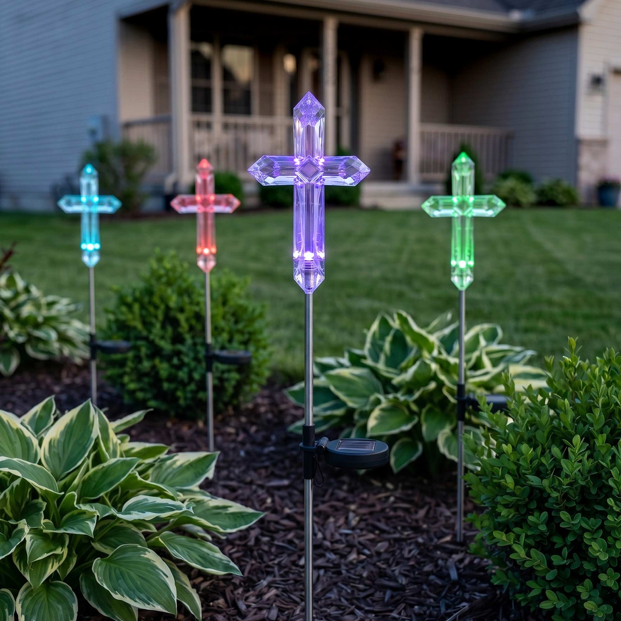 Solar Cross Stake Light - 4 Pack