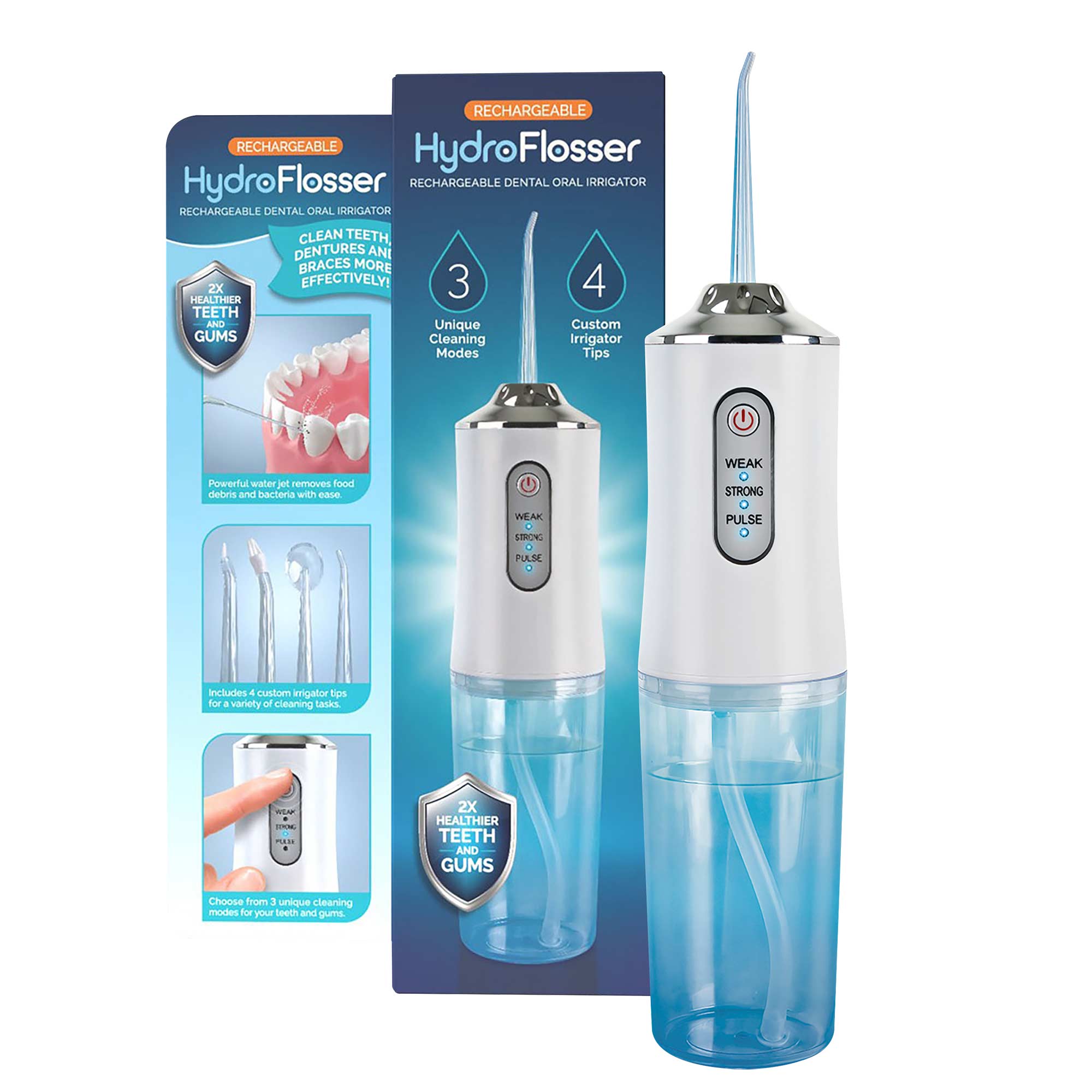 Rechargeable Hydro-Flosser - 2 Pack