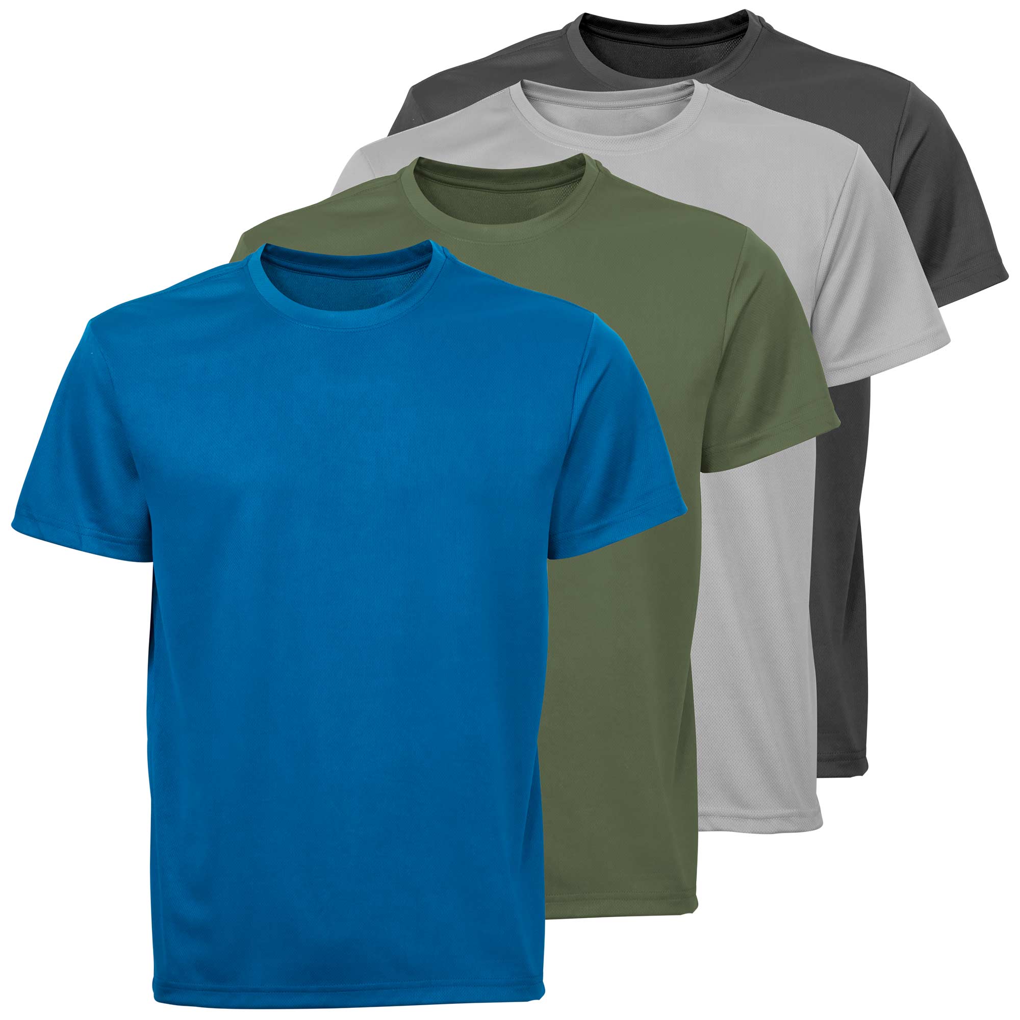 Men's Performance Tees - 4 Pack G/C/B/O