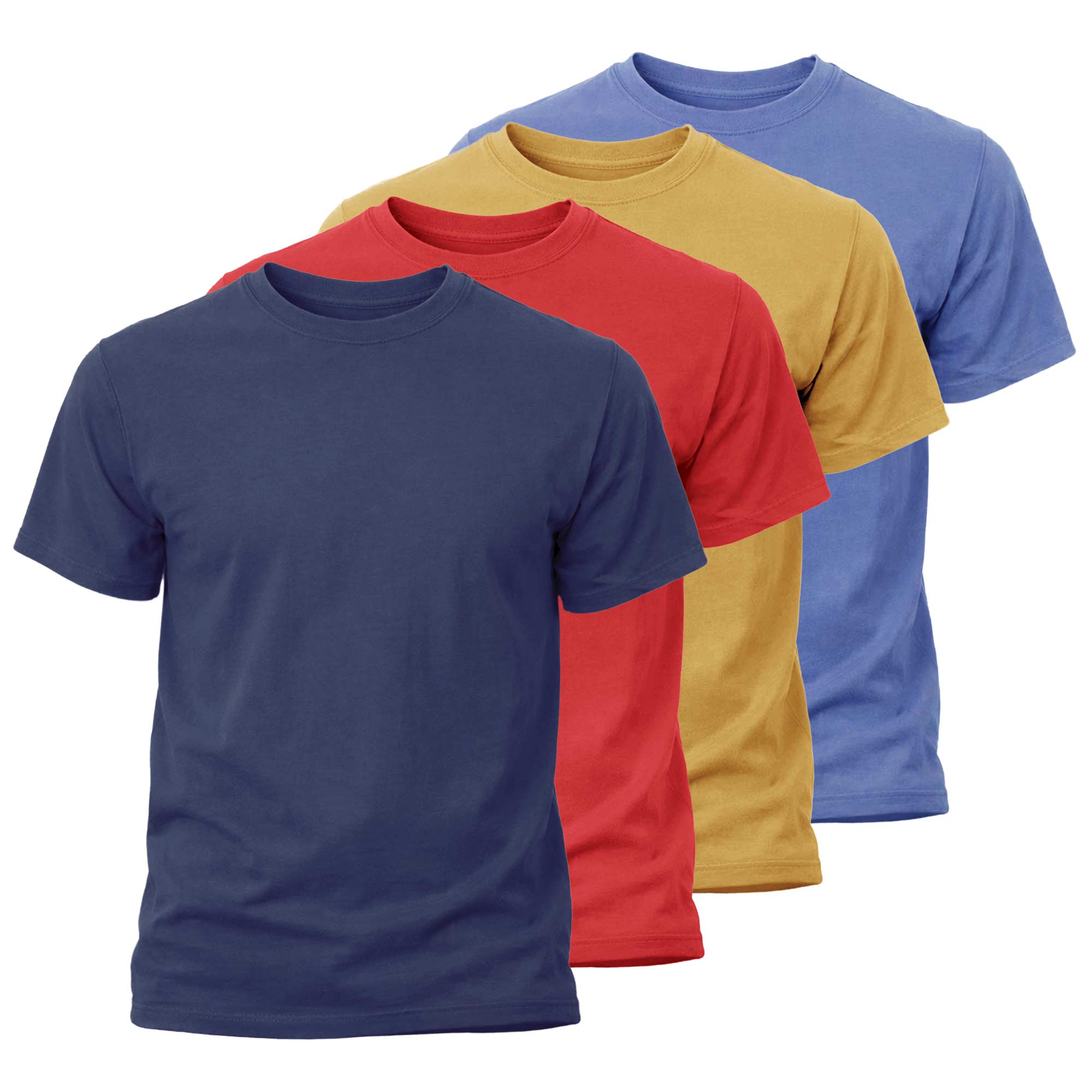 Hanes ComfortWash Tees - 4 Pack G/R/S/B
