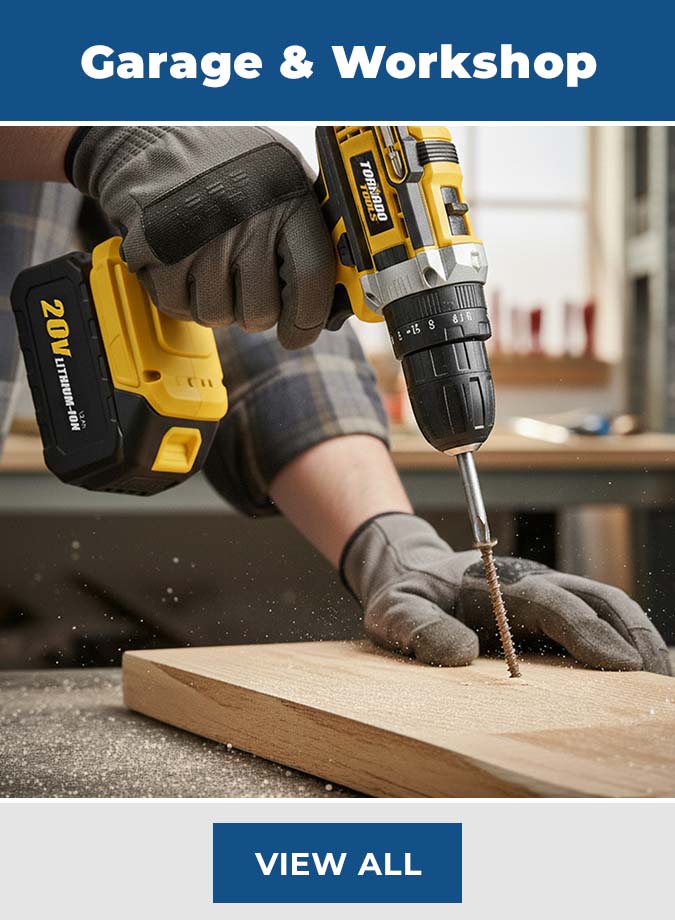 Garage and workshop tools, equipment, and storage solutions for DIY projects