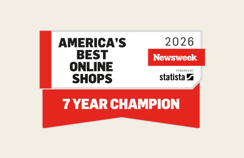 Newsweek America’s Best Online Shops seven year champion badge