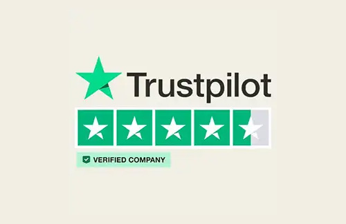 Trustpilot verified company rating badge