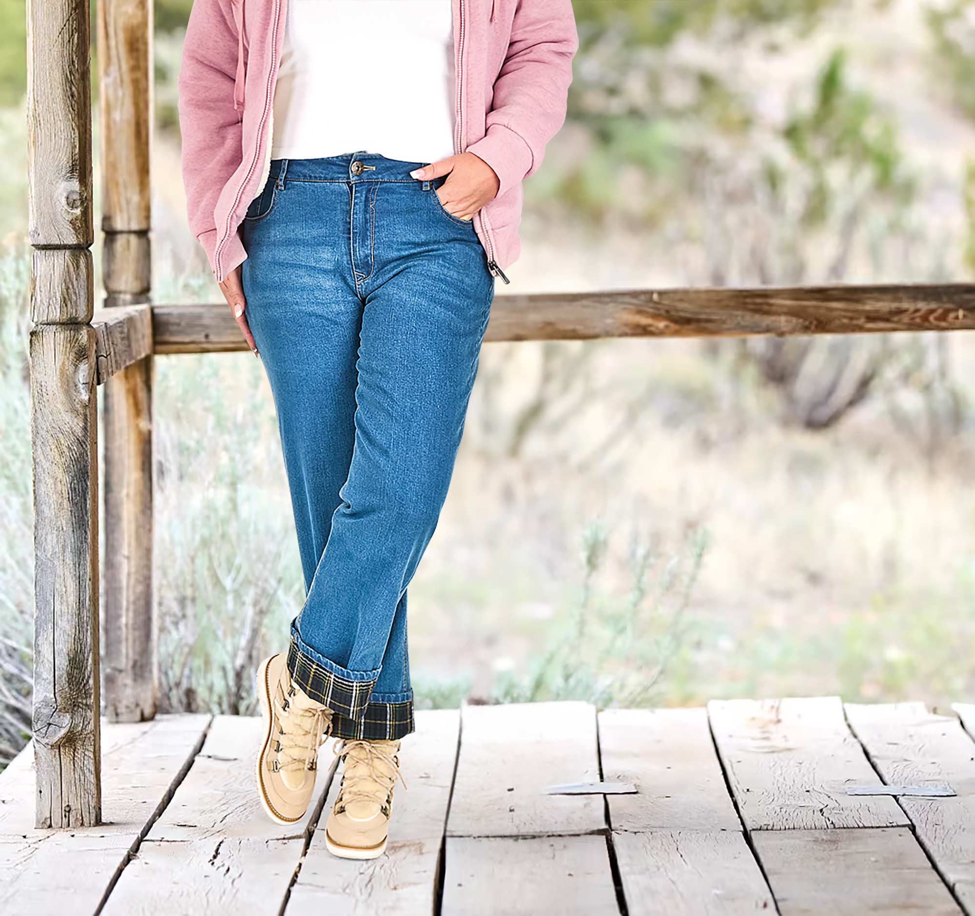Land and Heart ladies flannel-lined jeans