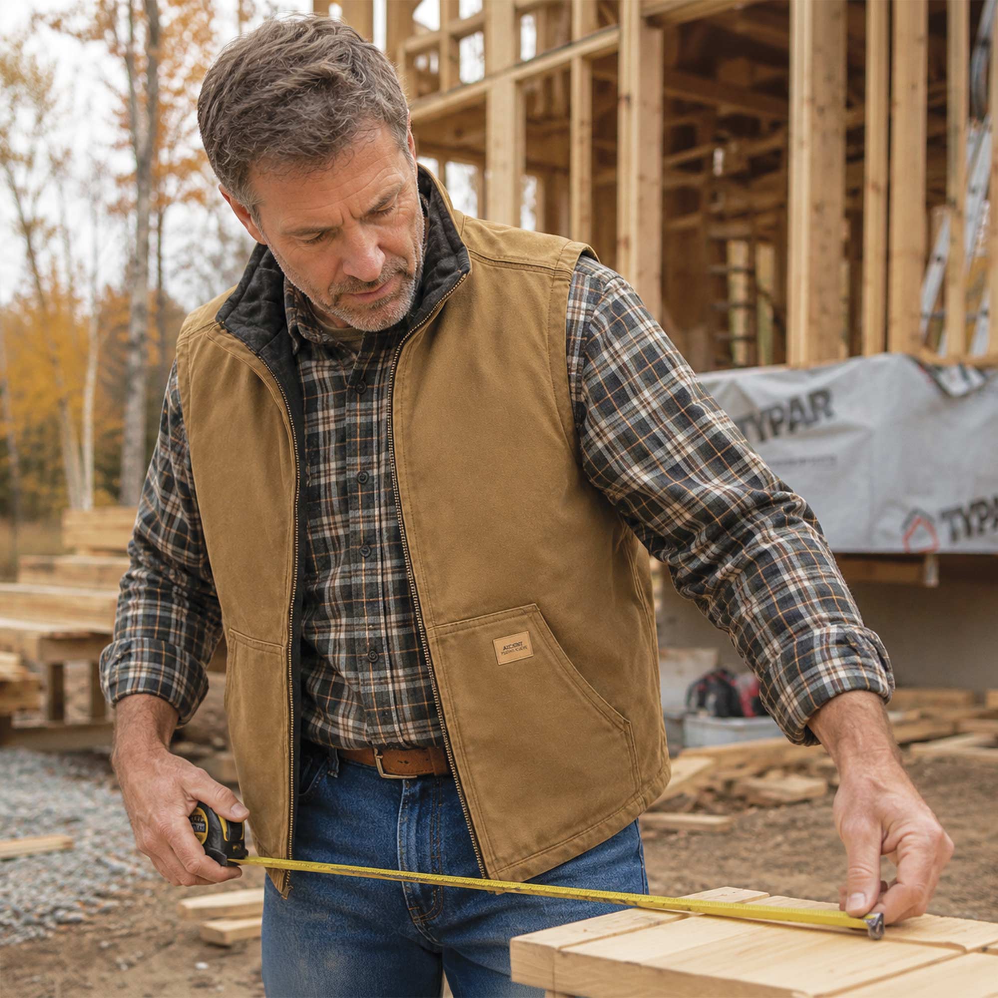Heartland America: Quilt Lined Canvas Vest - Timber