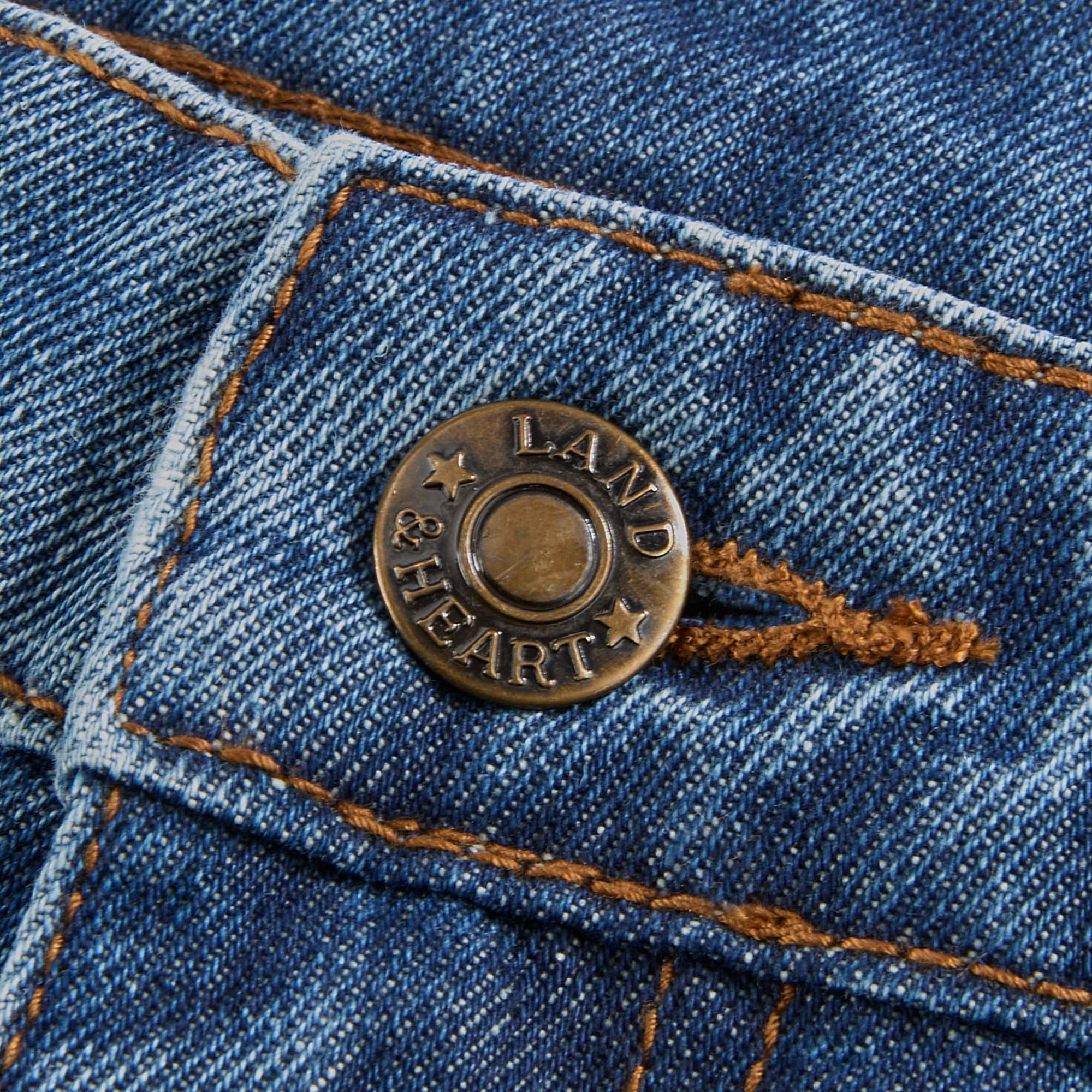 Land and Heart relaxed fit flannel-lined jeans blue