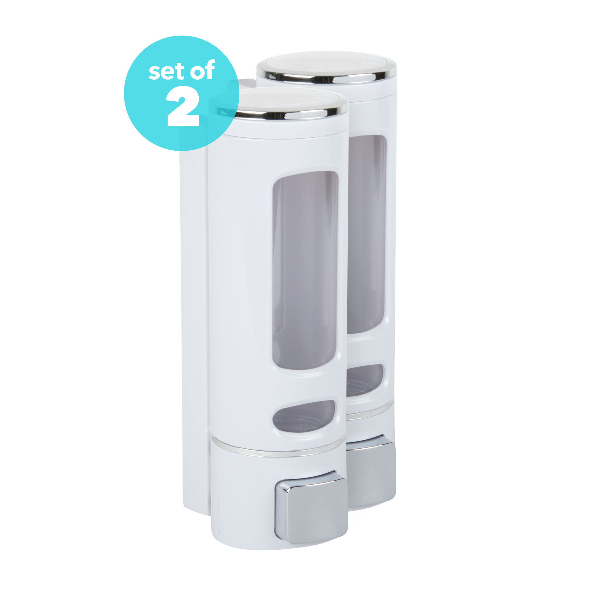 Wall-Mounted Push-Button Soap Dispenser - 2 Pack