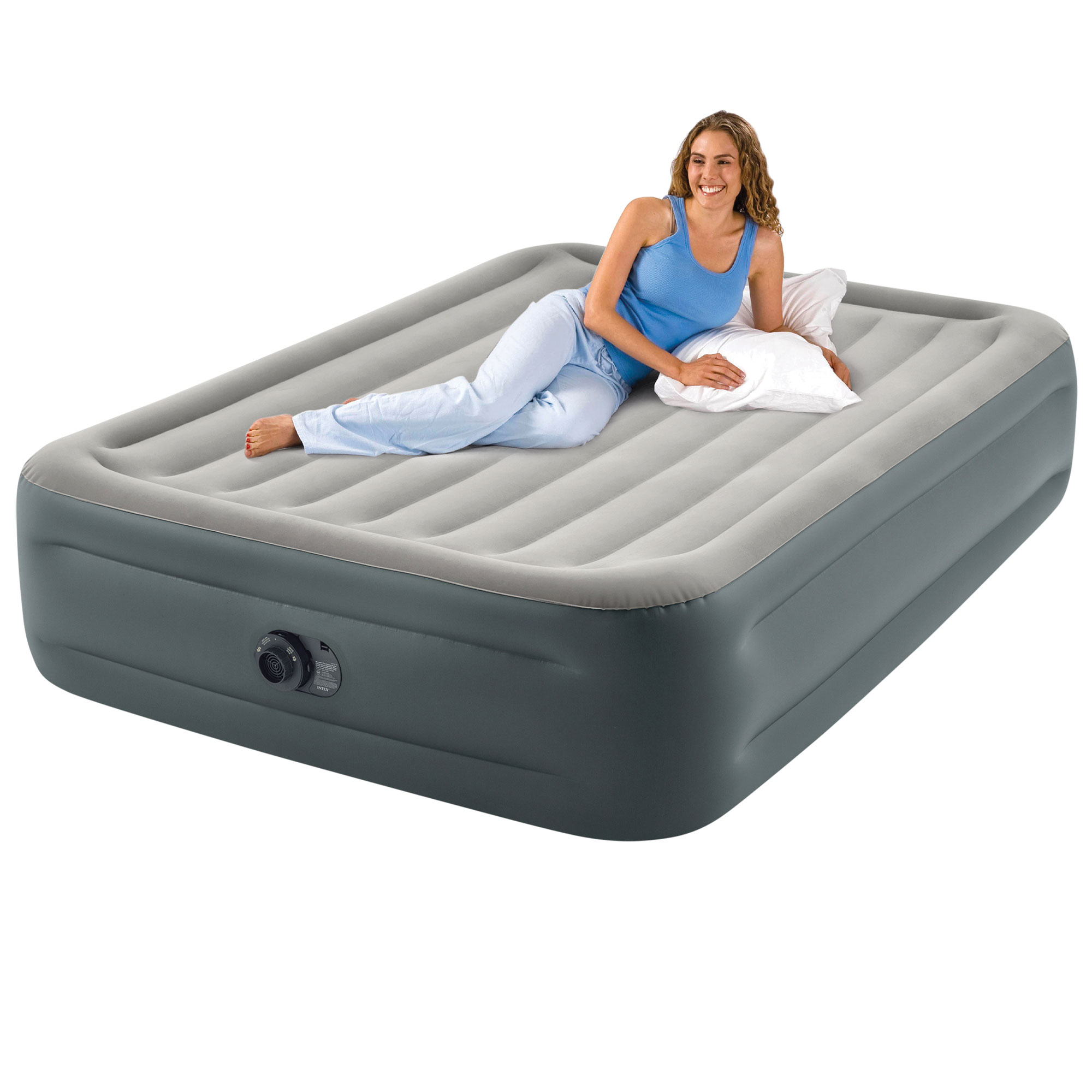 Intex Queen Dura-Beam Raised Airbed with QuickFill Pump