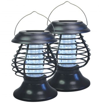 2-in-1 Solar Light and Insect Zapper - 2 Pack