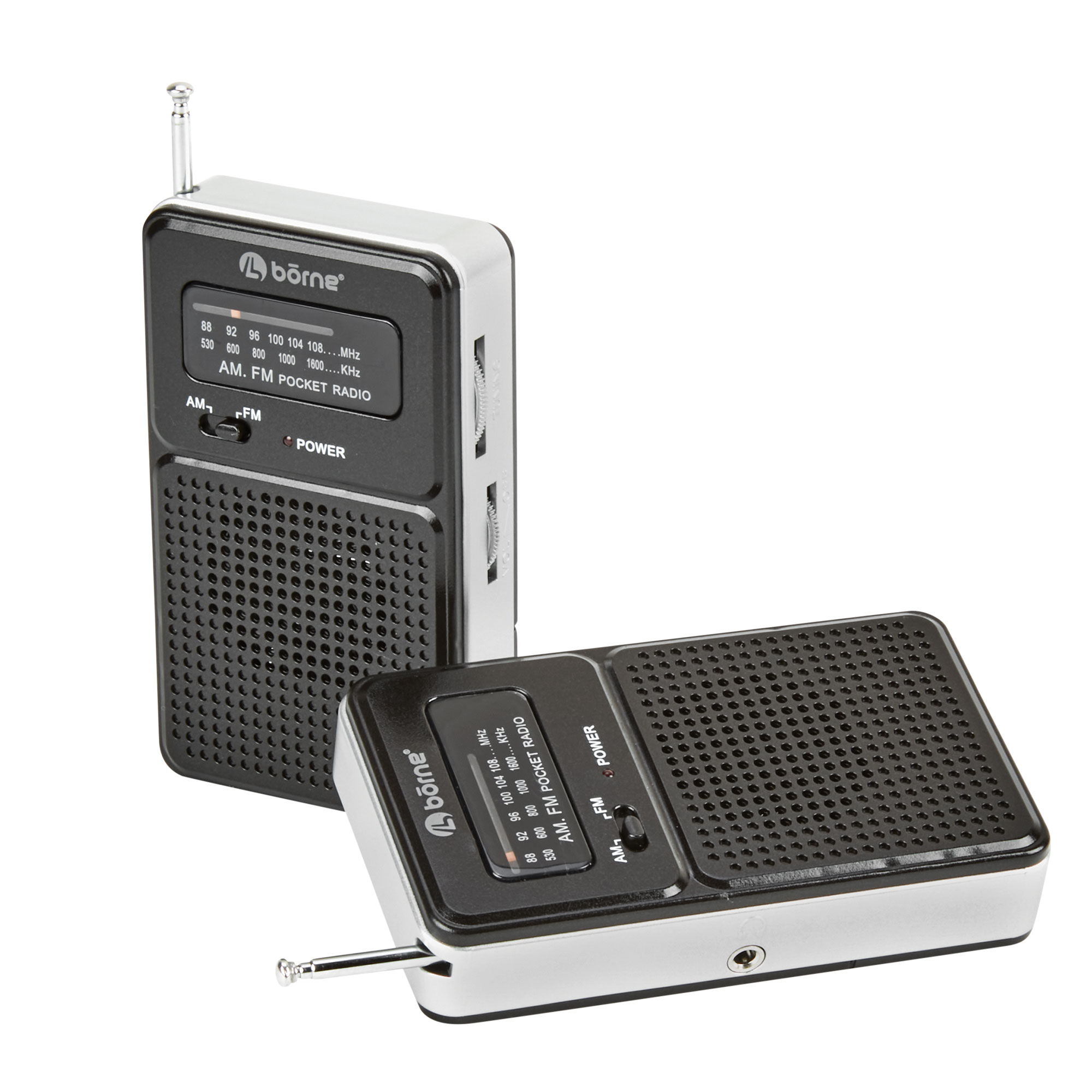 Borne Portable AM/FM Radio - 2 Pack