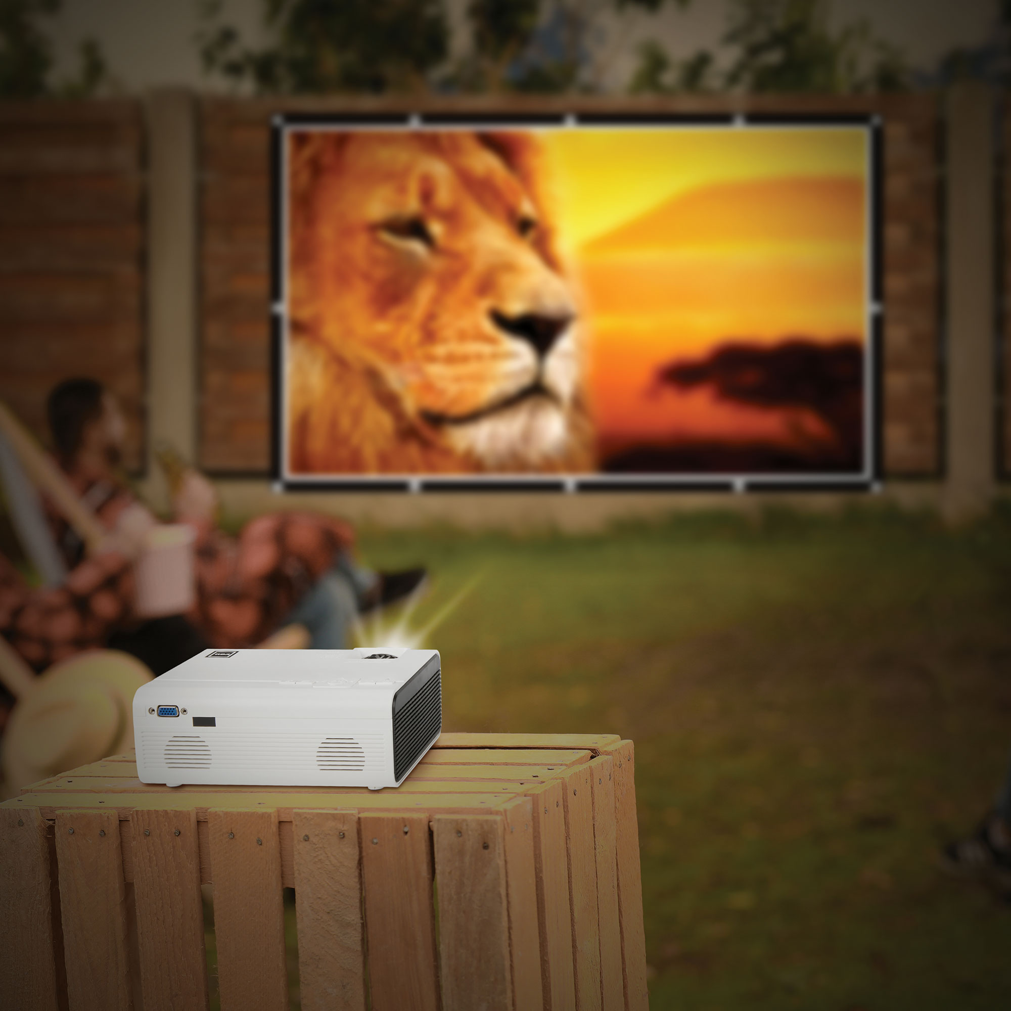 RCA 150 inch HD Projector with 100 inch Fold-Up Screen