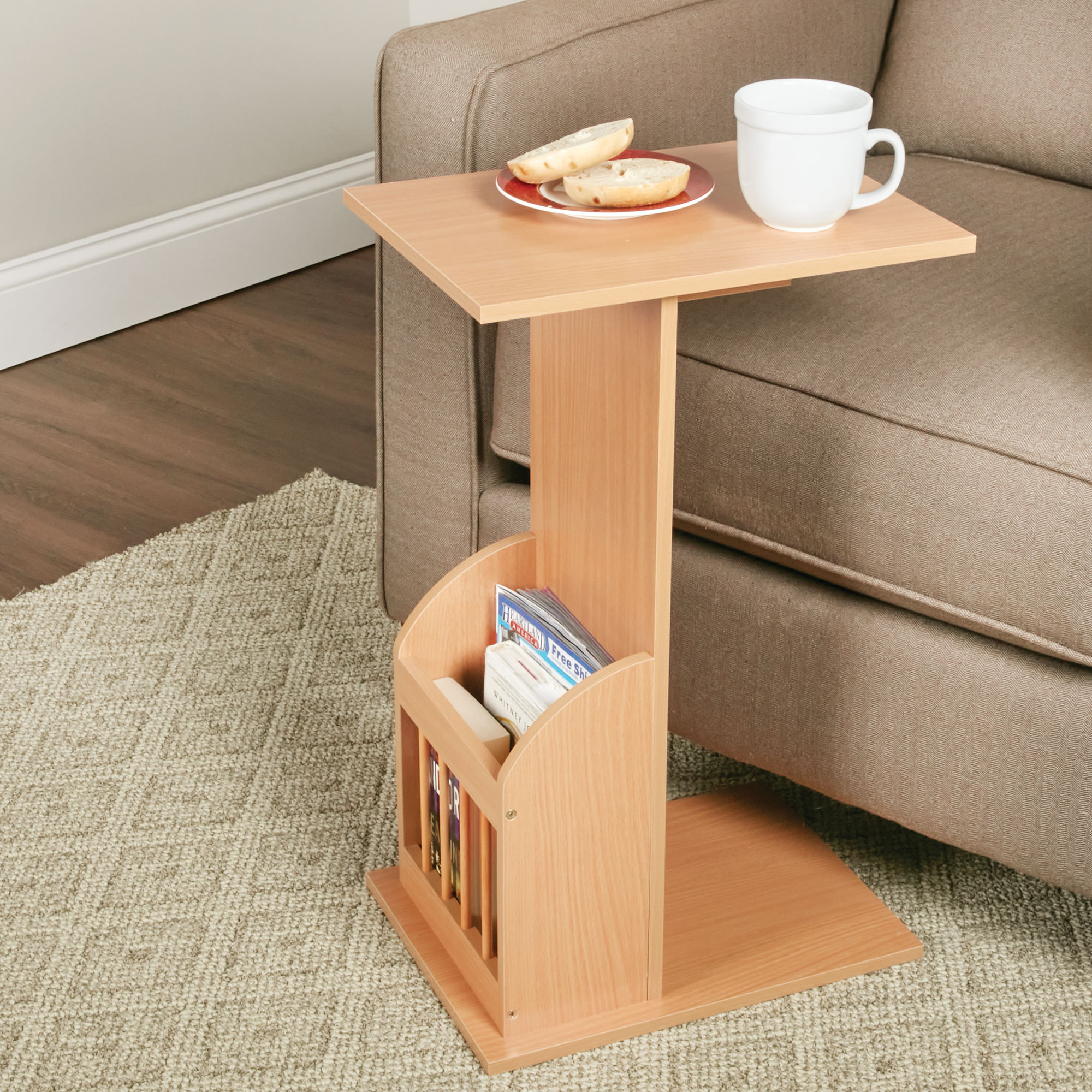 End Table with Magazine Rack