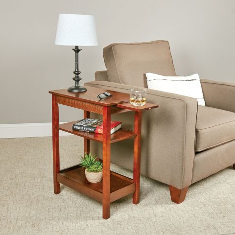 Side Table With Pull Out Shelf, Small Side Table With Shelf