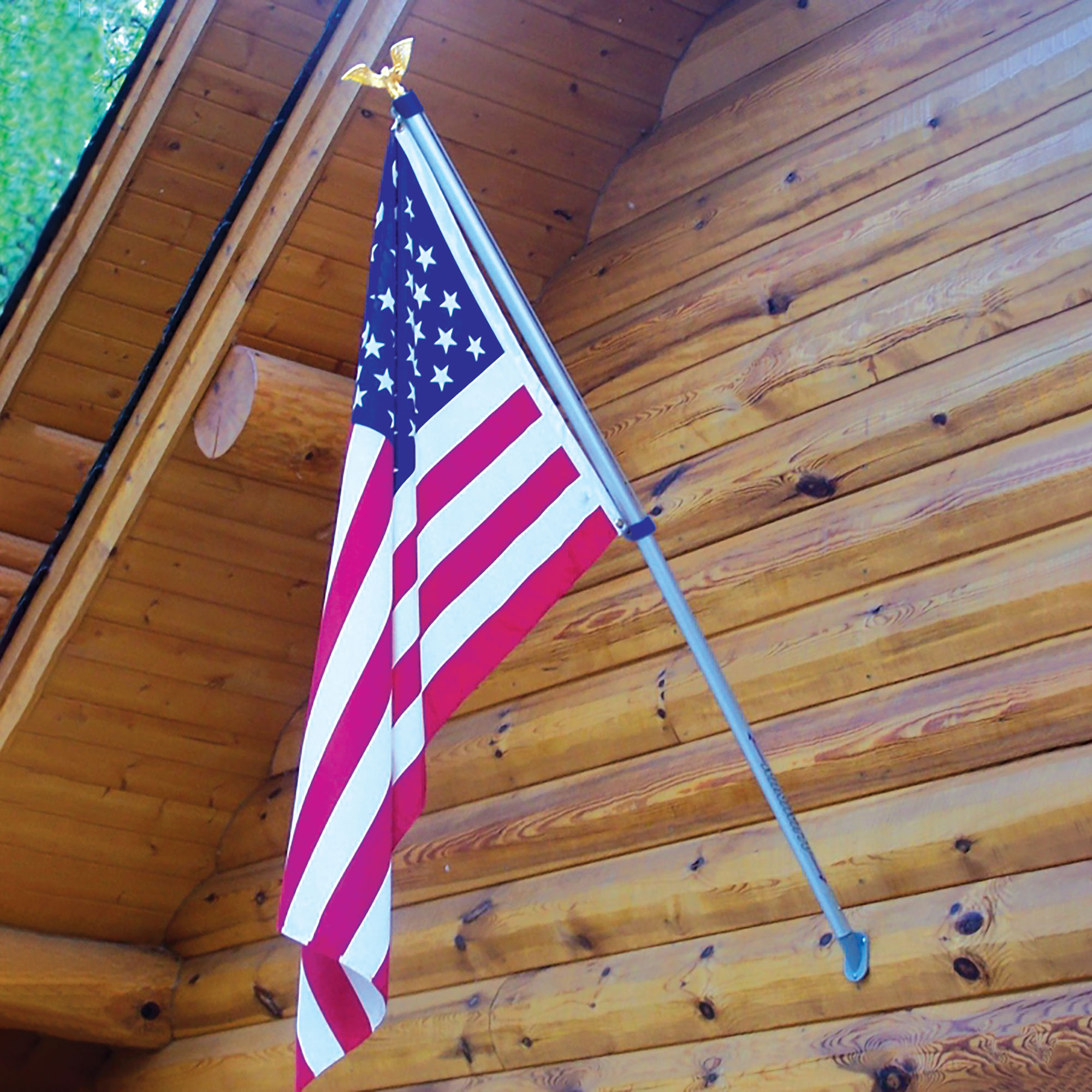 American Pride 6 foot Wall-Mount No-Tangle Flag and Pole Kit